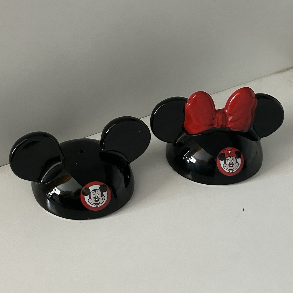 Disney Salt Pepper Shakers Mickey Minnie‎ Mouse Ceramic Set Vintage Applause